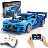 Радиоуправляемый конструктор CADA спортивный автомобиль Blue Race Car, 325 деталей - C51073W